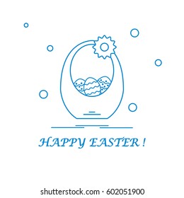 Cute vector illustration with symbols for Easter. Design for banner, poster or print. 