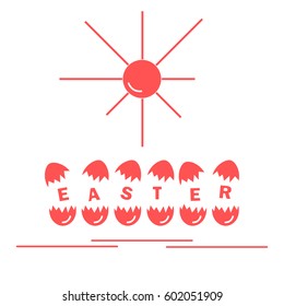 Cute vector illustration with symbols for Easter. Design for banner, poster or print. 