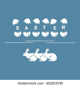 Cute vector illustration with symbols for Easter. Design for banner, poster or print. 