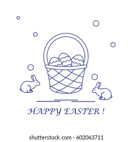 Cute vector illustration with symbols for Easter. Design for banner, poster or print. 