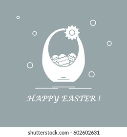 Cute vector illustration with symbols for Easter. Design for banner, poster or print. 