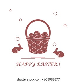 Cute vector illustration with symbols for Easter. Design for banner, poster or print. 