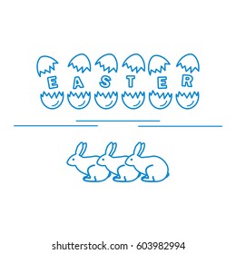 Cute vector illustration with symbols for Easter. Design for banner, poster or print. 