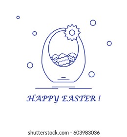 Cute vector illustration with symbols for Easter. Design for banner, poster or print. 