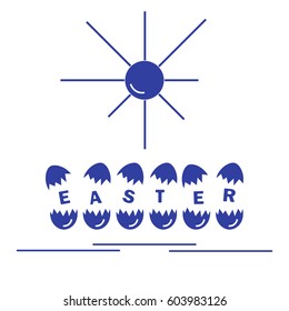 Cute vector illustration with symbols for Easter. Design for banner, poster or print. 