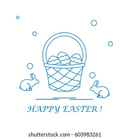 Cute vector illustration with symbols for Easter. Design for banner, poster or print. 