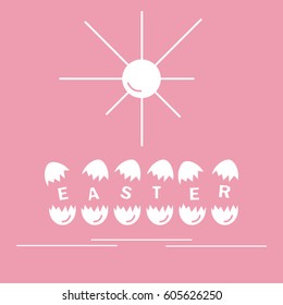 Cute vector illustration with symbols for Easter. Design for banner, poster or print. 