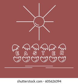 Cute vector illustration with symbols for Easter. Design for banner, poster or print. 