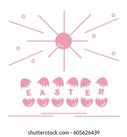 Cute vector illustration with symbols for Easter. Design for banner, poster or print. 