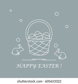 Cute vector illustration with symbols for Easter. Design for banner, poster or print. 