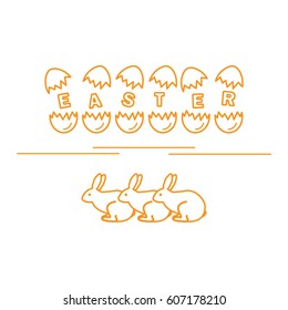 Cute vector illustration with symbols for Easter. Design for banner, poster or print. 