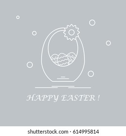 Cute vector illustration with symbols for Easter. Design for banner, poster or print. 