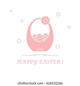 Cute vector illustration with symbols for Easter. Design for banner, poster or print. 