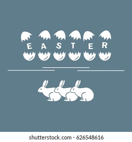 Cute vector illustration with symbols for Easter. Design for banner, poster or print. 