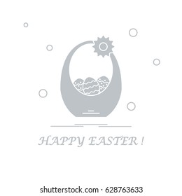Cute vector illustration with symbols for Easter. Design for banner, poster or print. 