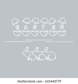 Cute vector illustration with symbols for Easter. Design for banner, poster or print. 