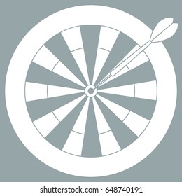 Cute vector illustration of target and arrow for the darts. Sports theme. Design for banner, poster or print.