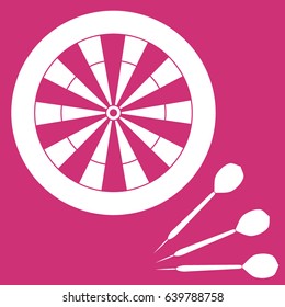 Cute vector illustration of target and arrows for the darts. Sports theme. Design for banner, poster or print.