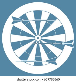 Cute vector illustration of target and arrows for the darts. Sports theme. Design for banner, poster or print.