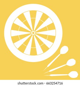 Cute vector illustration of target and arrows for the darts. Sports theme. Design for banner, poster or print.