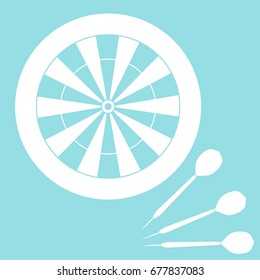Cute vector illustration of target and arrows for the darts. Sports theme. Design for banner, poster or print.