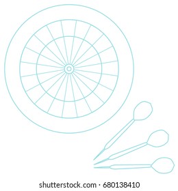 Cute vector illustration of target and arrows for the darts. Sports theme. Design for banner, poster or print.