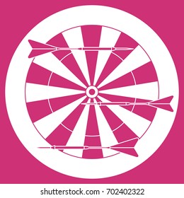 Cute vector illustration of target and arrows for the darts. Sports theme. Design for banner, poster or print.