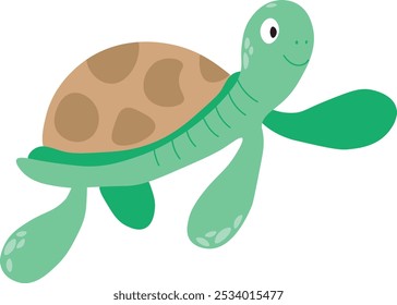 Cute vector illustration of turtle. children's illustration