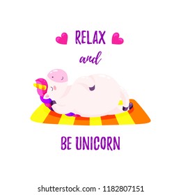 Cute vector illustration with unicorn. Template for printing, design of T-shirt, banner.