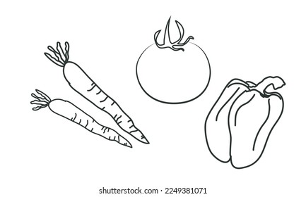 Cute vector illustration of a vegetable set