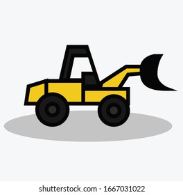 cute vector illustration of wheel Loader the construction machine