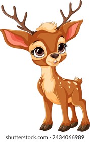 Cute vector illustration of a young deer