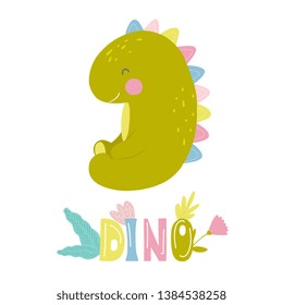 Cute vector image of the dinosaur