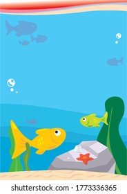 una linda imagen vectorial de los peces bajo el mar