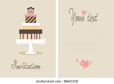 A cute vector invitation card for a wedding or bithday