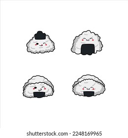 Cute vector kawaii sushi collection