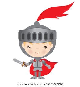 Cute Knight Vector Illustration Stock Vector (Royalty Free) 290039225 ...