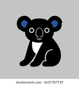 Cute vector koala with big eyes, simple design, great for kids' projects and decor.