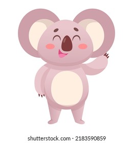 Koala de vector lindo en estilo de caricatura aislado en fondo blanco