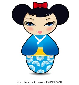 Cute vector Kokeshi doll