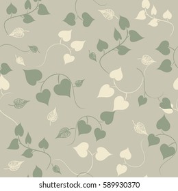 Cute vector leaf seamless pattern.