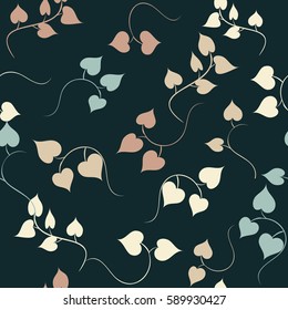 Cute vector leaf seamless pattern.