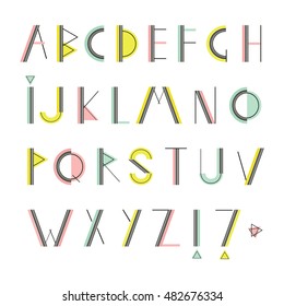 Cute vector letters. Hand drawn alphabet. Lettering.
