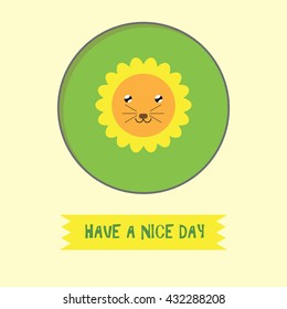 cute vector lion have a nice day