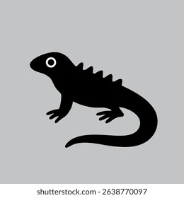 Cute vector lizard with big eyes, simple design, great for kids' projects and decor.