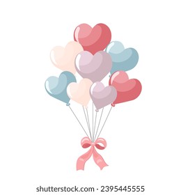 Cute vector love sticker. Valentines day balloons. Romantic vector icon in pastel colors