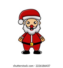 cute vector mascot illustration of christmas santa claus