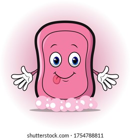 Cute vector mascot soap icon illustration