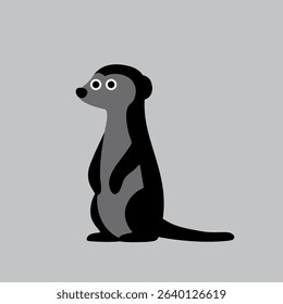 Cute vector meerkat with big eyes, simple design, great for kids' projects and decor.