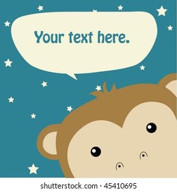 cute vector monkey with text box 4